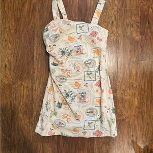 Abercrombie & Fitch Cream Printed Mini Dress